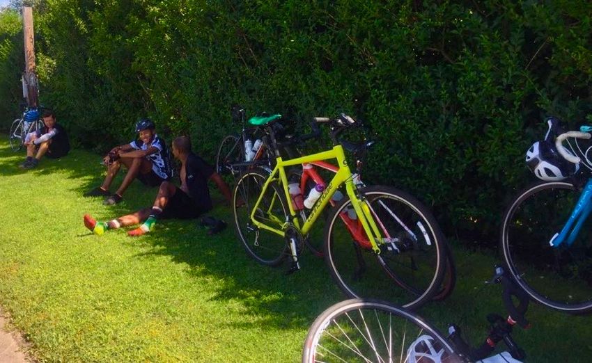 100 miles day ride in eastern long island: afternoon break - august 2017