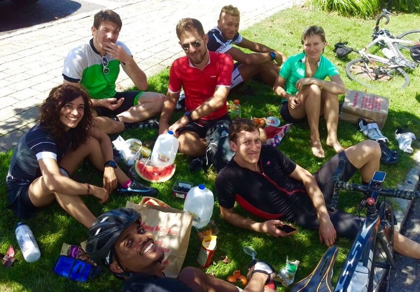 100 miles day ride in eastern long island: lunch break - august 2017 - photo by andrei