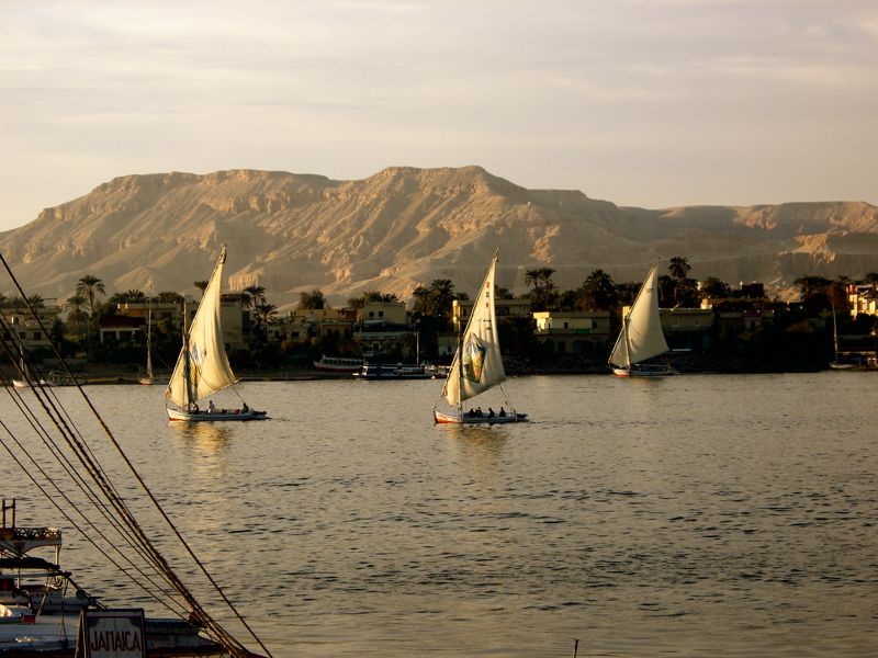 luxor - feluccas on the nile