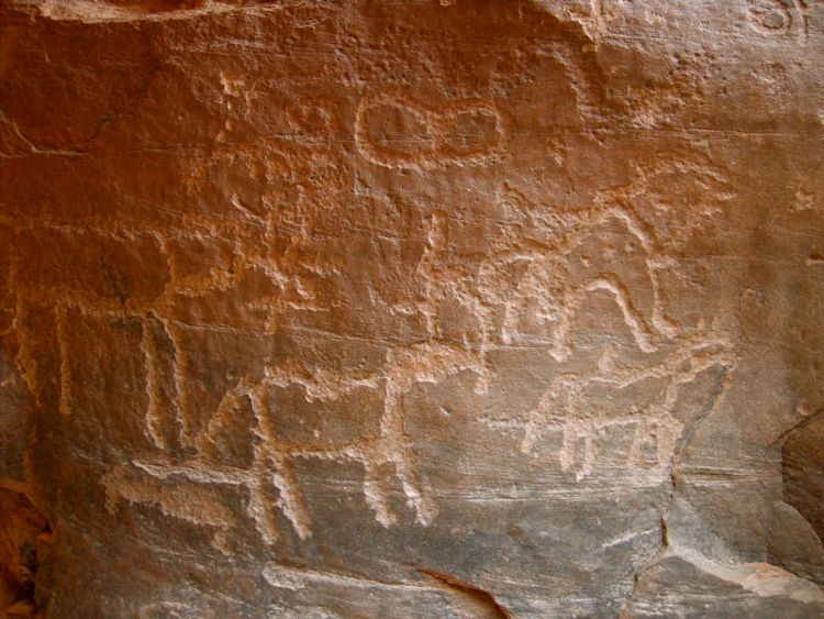 wadi rum - rock carvings