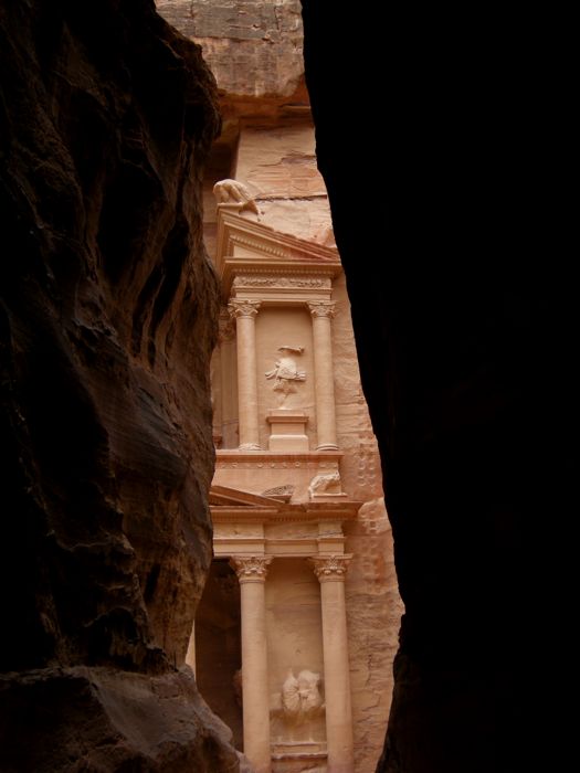 petra- view of the treasury from the siq