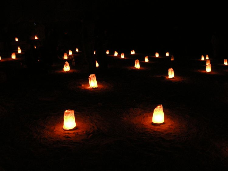 petra - treasury at night