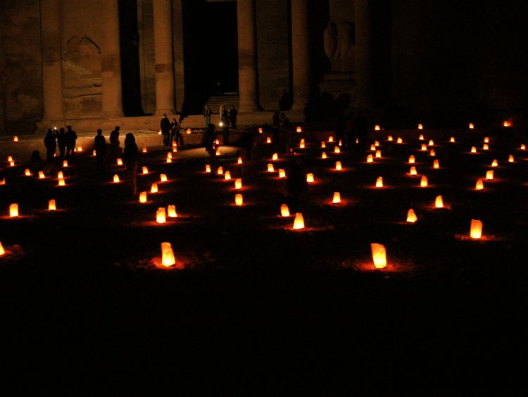 petra - treasury at night