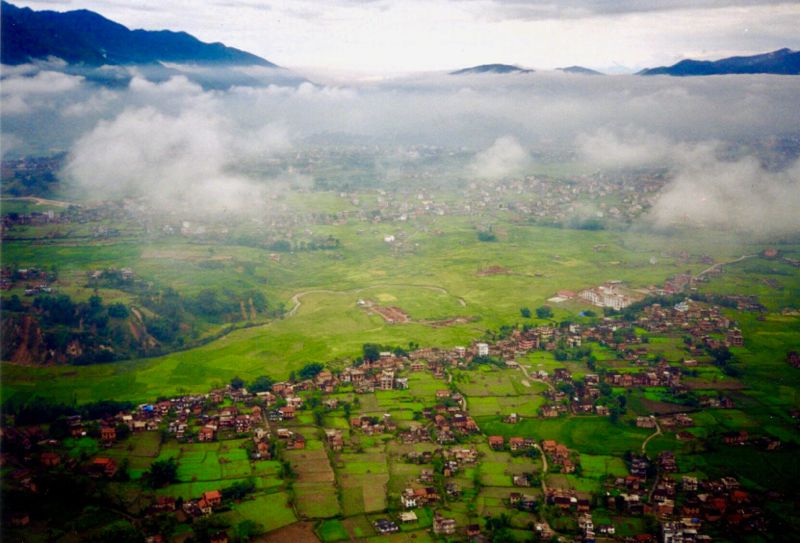 airplane view - approaching kathmandu